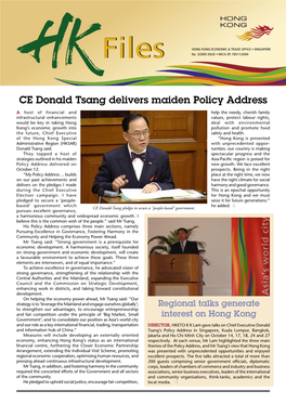 CE Donald Tsang Delivers Maiden Policy Address