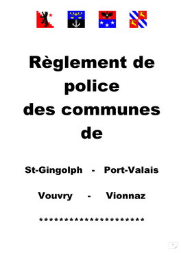 Règlement De Police Des Communes De St-Gingolph