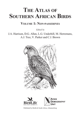 The Atlas of Southern African Birds