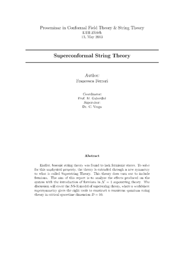 Superconformal String Theory