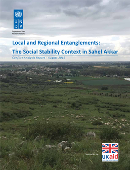 The Social Stability Context in Sahel Akkar Conflict Analysis Report - August 2016