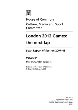 London 2012 Games: the Next Lap