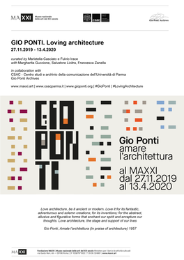 GIO PONTI. Loving Architecture