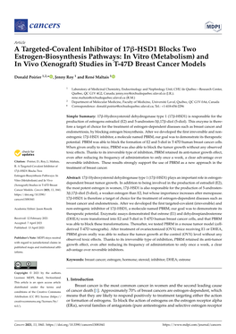 A Targeted-Covalent Inhibitor of 17-HSD1 Blocks Two