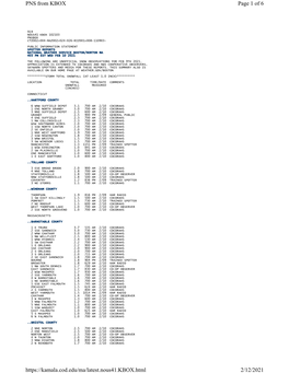 Page 1 of 6 PNS from KBOX 2/12/2021