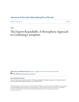 The Experts Roundtable: a Hemispheric Approach to Combating Corruption
