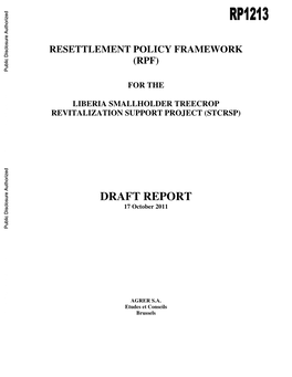 Resettlement Policy Framework (Rpf)