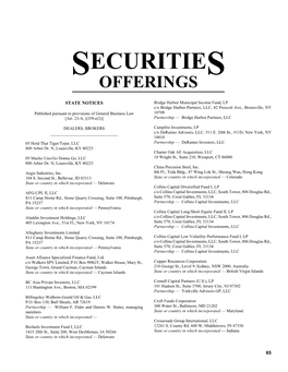 Securities Offerings