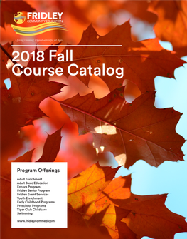 2018 Fall Course Catalog