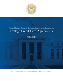 Report to Congress on College Credit Card Agreements