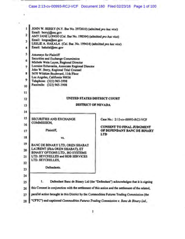 Final Judgment As to Defendant Banc De Binary Ltd