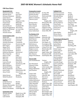 2007-08 WIAC Women's Scholastic Honor Roll