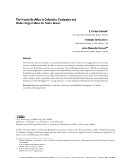 The Homicide Atlas in Colombia: Contagion and Under-Registration for Small Areas