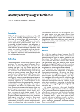 Anatomy and Physiology of Continence 1