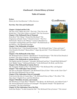 A Storied History of Ireland Table of Contents