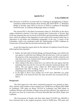 Agenda No.-3 F. No. 8-70/2011-FC Sub: Diversion of 67.89 Ha of Forest