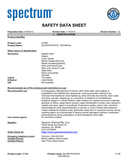 Silver Nitrate, Technical