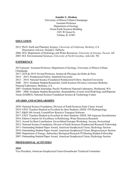 Jennifer L. Druhan University of Illinois Urbana Champaign Assistant Professor Department of Geology Green Earth Sciences Building 1301 W Green St