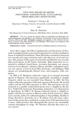 Journal of the Lepidopterists' Society 46(3), 1992, 220-232