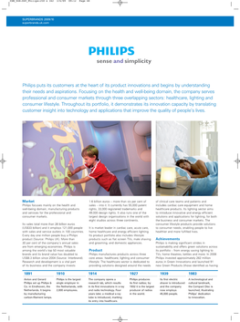 Philips Puts Its Customers at the Heart of Its Product Innovations and Begins by Understanding Their Needs and Aspirations