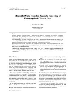 Ellipsoidal Cube Maps for Accurate Rendering of Planetary-Scale Terrain Data