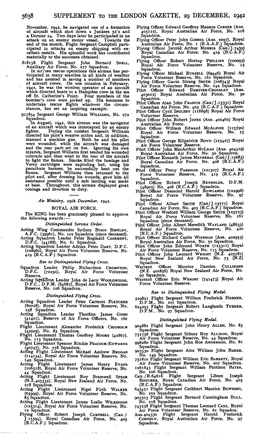 5638 SUPPLEMENT to the LONDON GAZETTE, 29 DECEMBER, 1942 November, 1942, He Navigated One of a Formation Flying Officer Edward Geoffrey Manson CORSER (Aus
