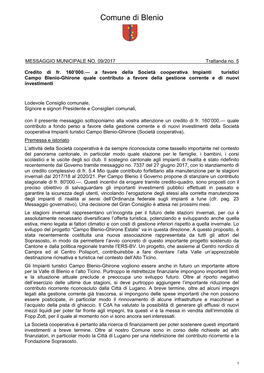 MM Contributo Impianti Turistici Campo Blenio-Ghirone