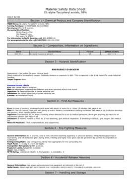 Material Safety Data Sheet