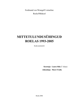 Mittetulundusühingud Roelas 1993-2005