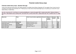 Potential Mobile Library Stops