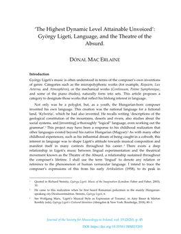 György Ligeti, Language, and the Theatre of the Absurd