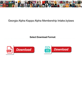Georgia Alpha Kappa Alpha Membership Intake.Bylaws