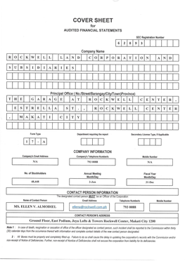 SEC Form 17-A ROCK 2015