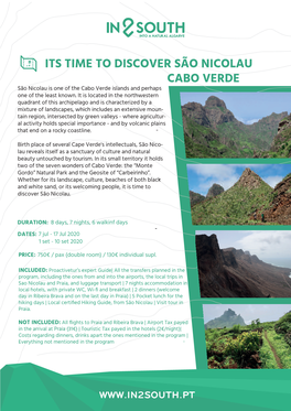 Its Time to Discover São Nicolau Cabo Verde