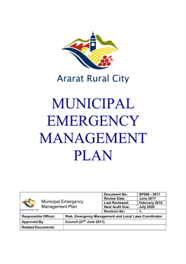 Municipal Emergency Management Plan