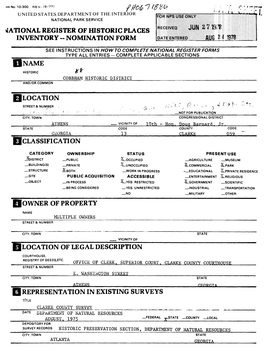 Ftfob 7 UNITED STATES DEPARTMENT of the INTERIOR NATIONAL PARK SERVICE NATIONAL REGISTER of HISTORIC PLACES INVENTORY -- NOMINATION FORM