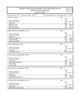 Official and Complete Election Results