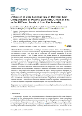 Definition of Core Bacterial Taxa in Different Root Compartments Of