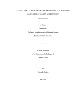 Evaluation of Lythrine, an Alkaloid from Heimia Salicifolia, in An