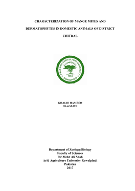 Characterization of Mange Mites and Dermatophytes In