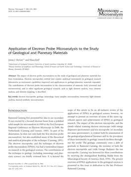 Mcgee and Keil: Application of Electron Probe Microanalysis to The