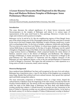 Raya and Madana-Mohana Temples of Bishnupur: Some Preliminary Observations