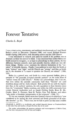 Forever Tentative