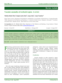 Vascular Anomalies of Orofacial Region- a Review