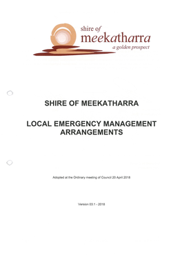 Local Emergency Management Arrangements