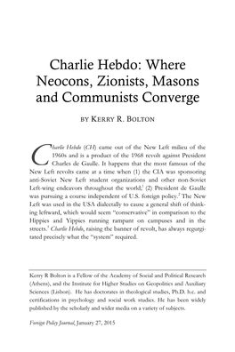 Charlie Hebdo: Where Neocons, Zionists, Masons and Communists Converge