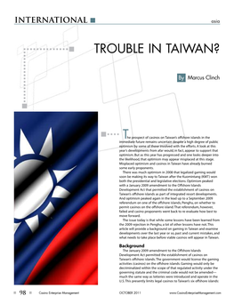 Trouble in Taiwan?