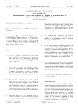 COMMISSION REGULATION (EC) No 1144/2009