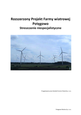 Rozszerzony Projekt Farmy Wiatrowej Potęgowo