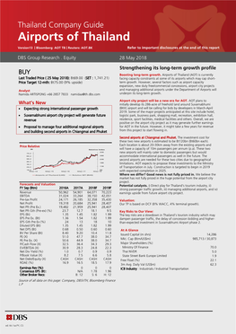 Airports of Thailand Version13 | Bloomberg: AOT TB | Reuters: AOT.BK Refer to Important Disclosures at the End of This Report